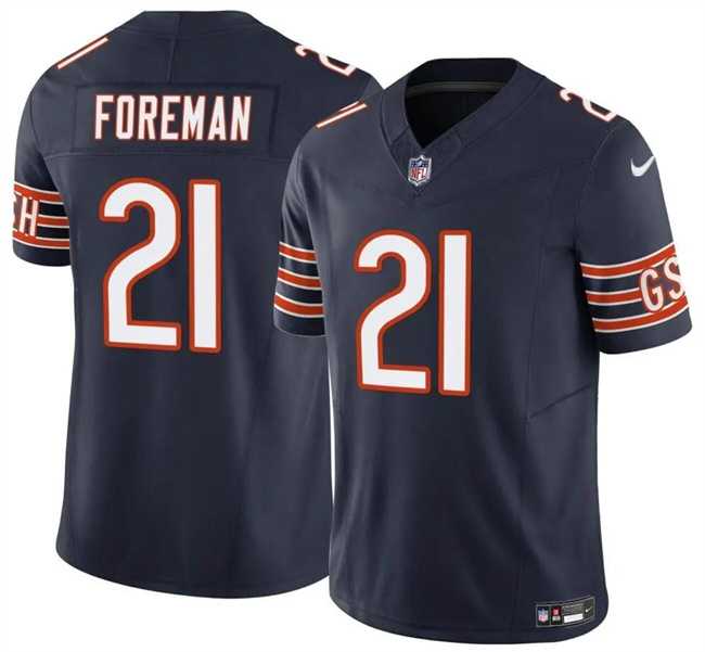 Men & Women & Youth Chicago Bears #21 D'Onta Foreman Navy 2023 F.U.S.E. Vapor Limited Jersey